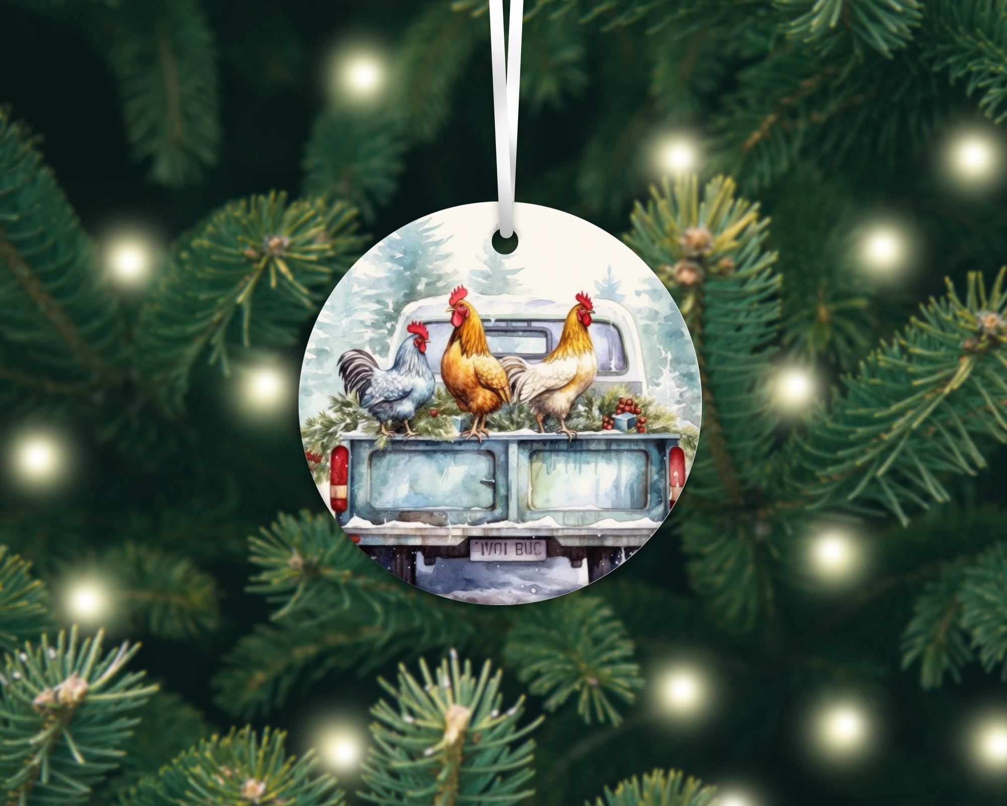COUNTRY CHRISTMAS ORNAMENTS & CAR COASTERS SUBLIMATION TRANSFER (CHOOSE BELOW)