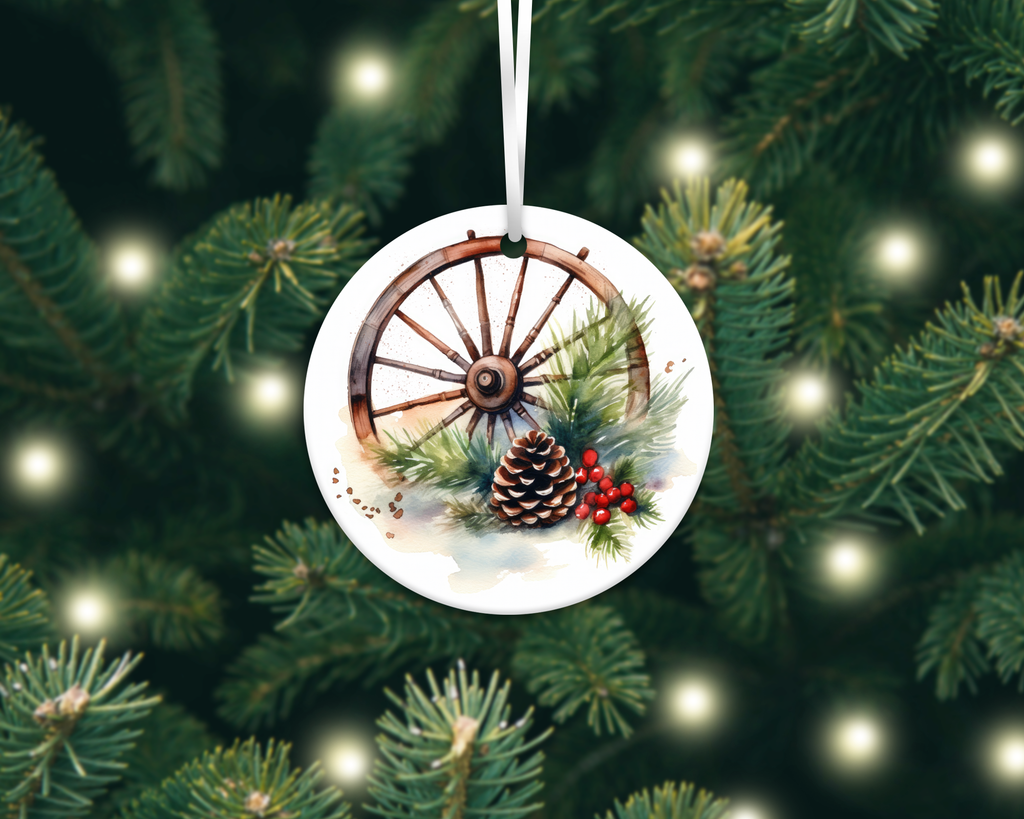 COUNTRY CHRISTMAS ORNAMENTS & CAR COASTERS SUBLIMATION TRANSFER (CHOOSE BELOW)
