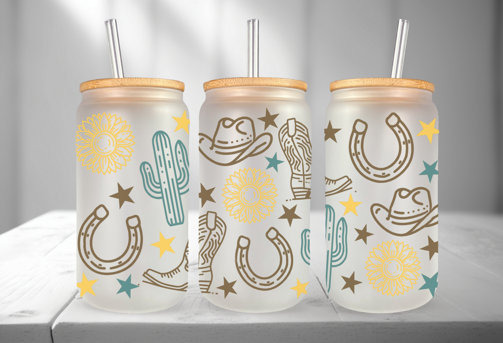 COWGIRL DESIGN 16OZ UVDTF TRANSFER