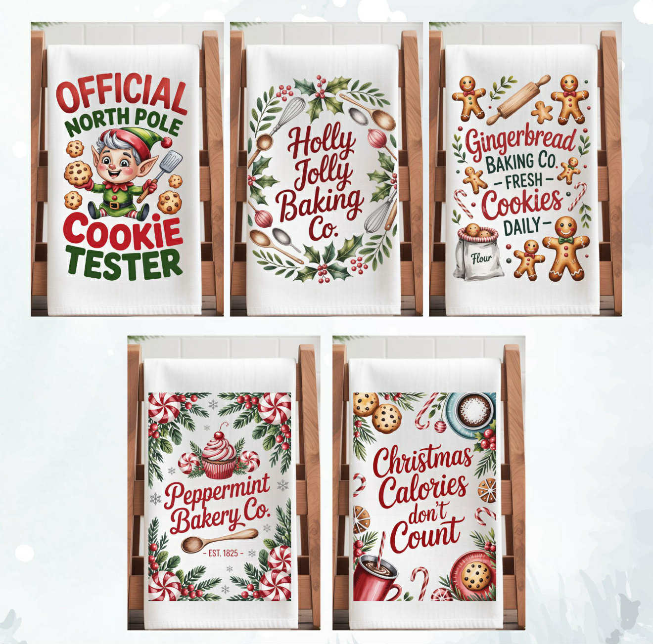 CHRISTMAS TOWEL SUBLIMATION TRANSFER set2 (CHOOSE BELOW)