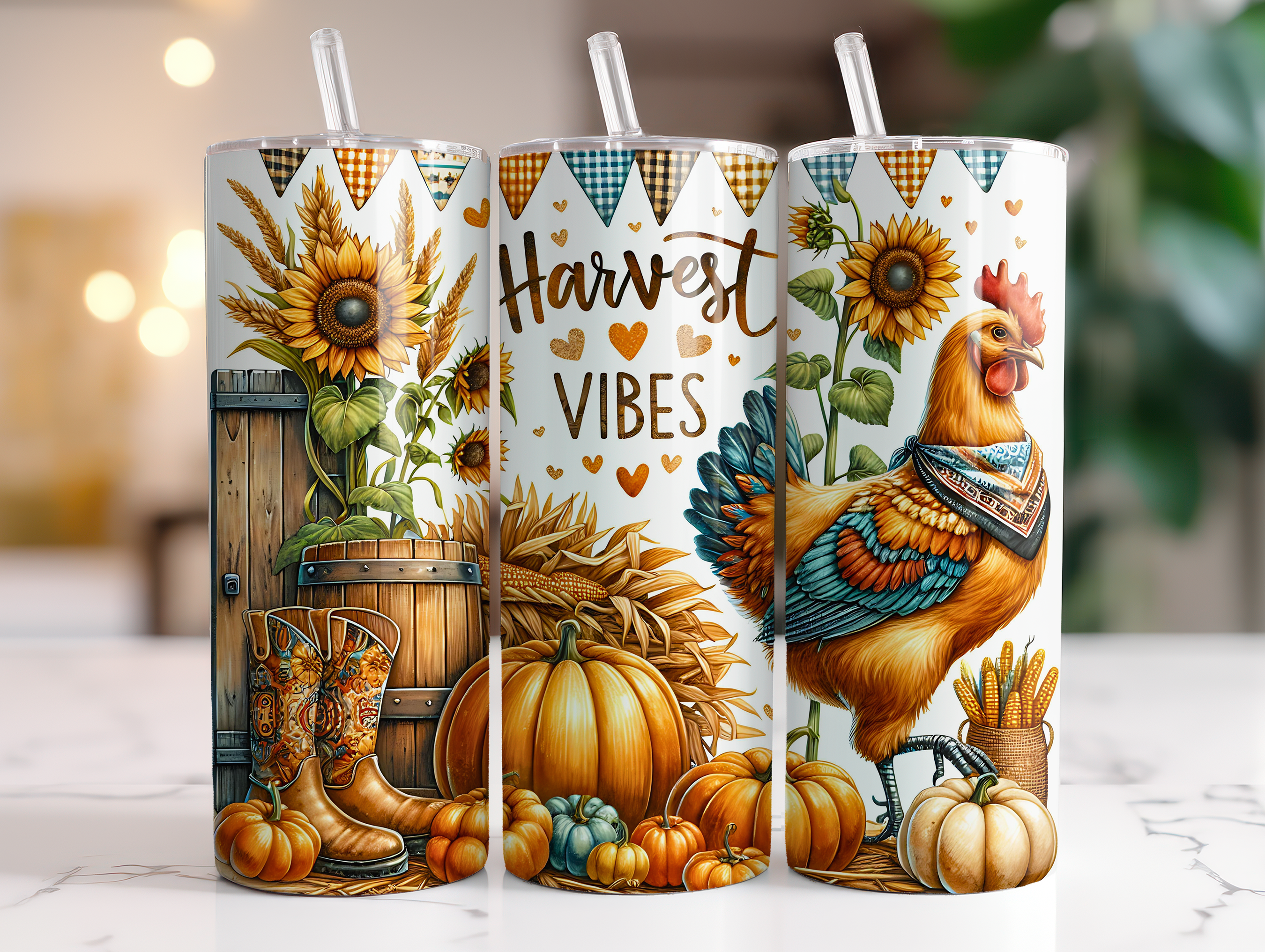 HARVEST VIBES CHICKEN FINISHED TUMBLER OR TRANSFER