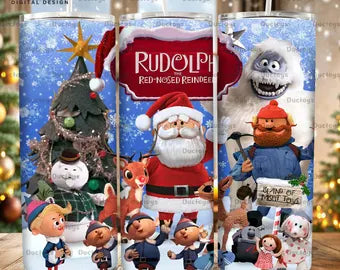 RUDOLPH THE RED NOSED REINDEER FINISHED TUMBLER OR TRANSFER