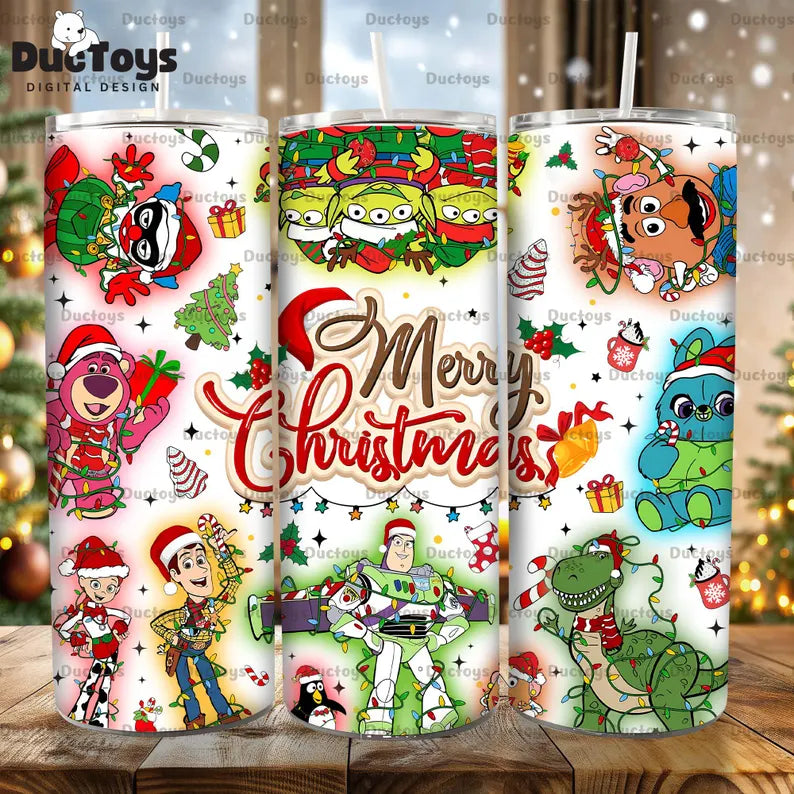 MERRY CHRISTMAS TOY STORY FINISHED TUMBLER OR TRANSFER