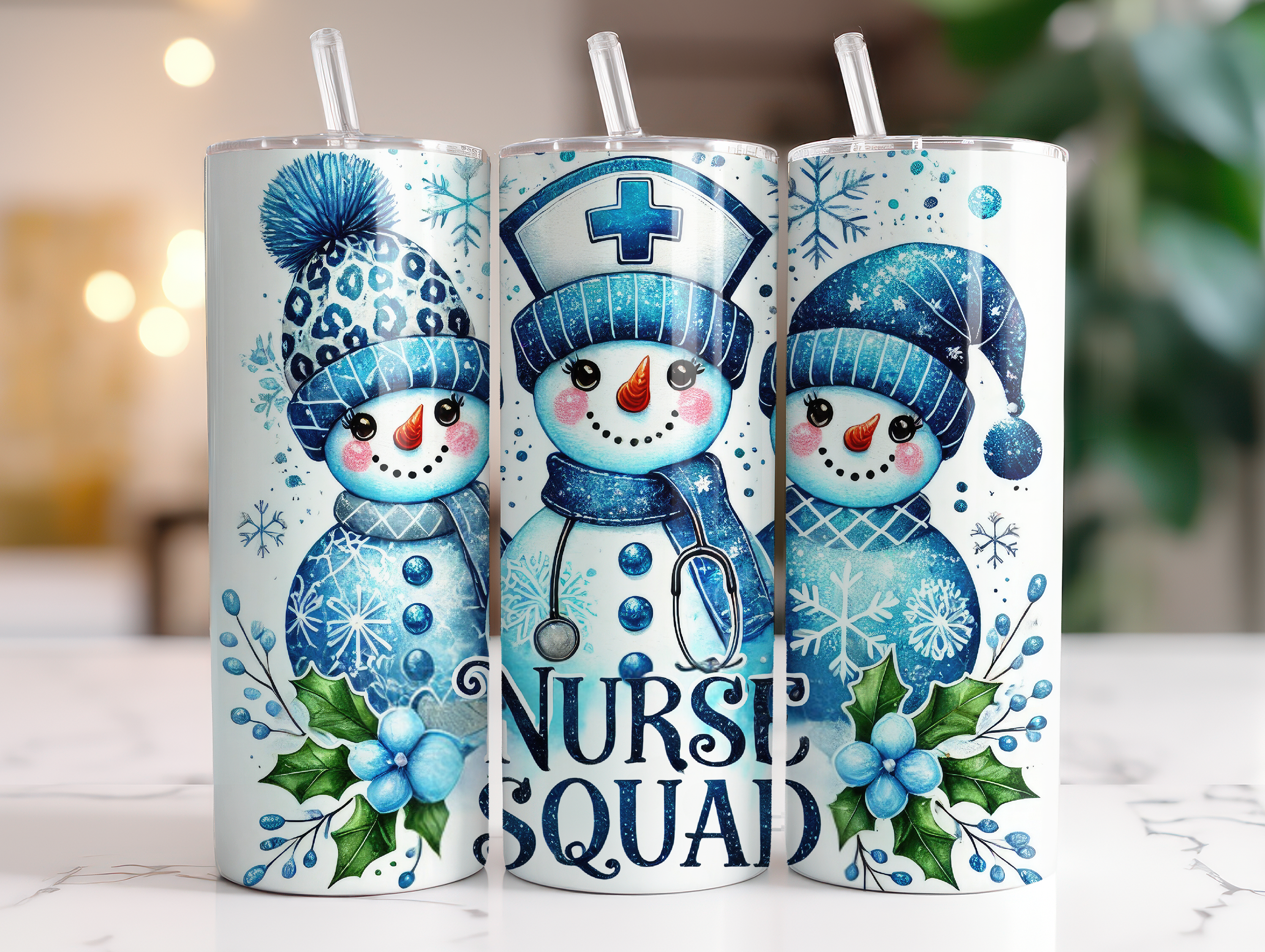 NURSE SQUAD CHRISTMAS FINISHED TUMBLER OR TRANSFER