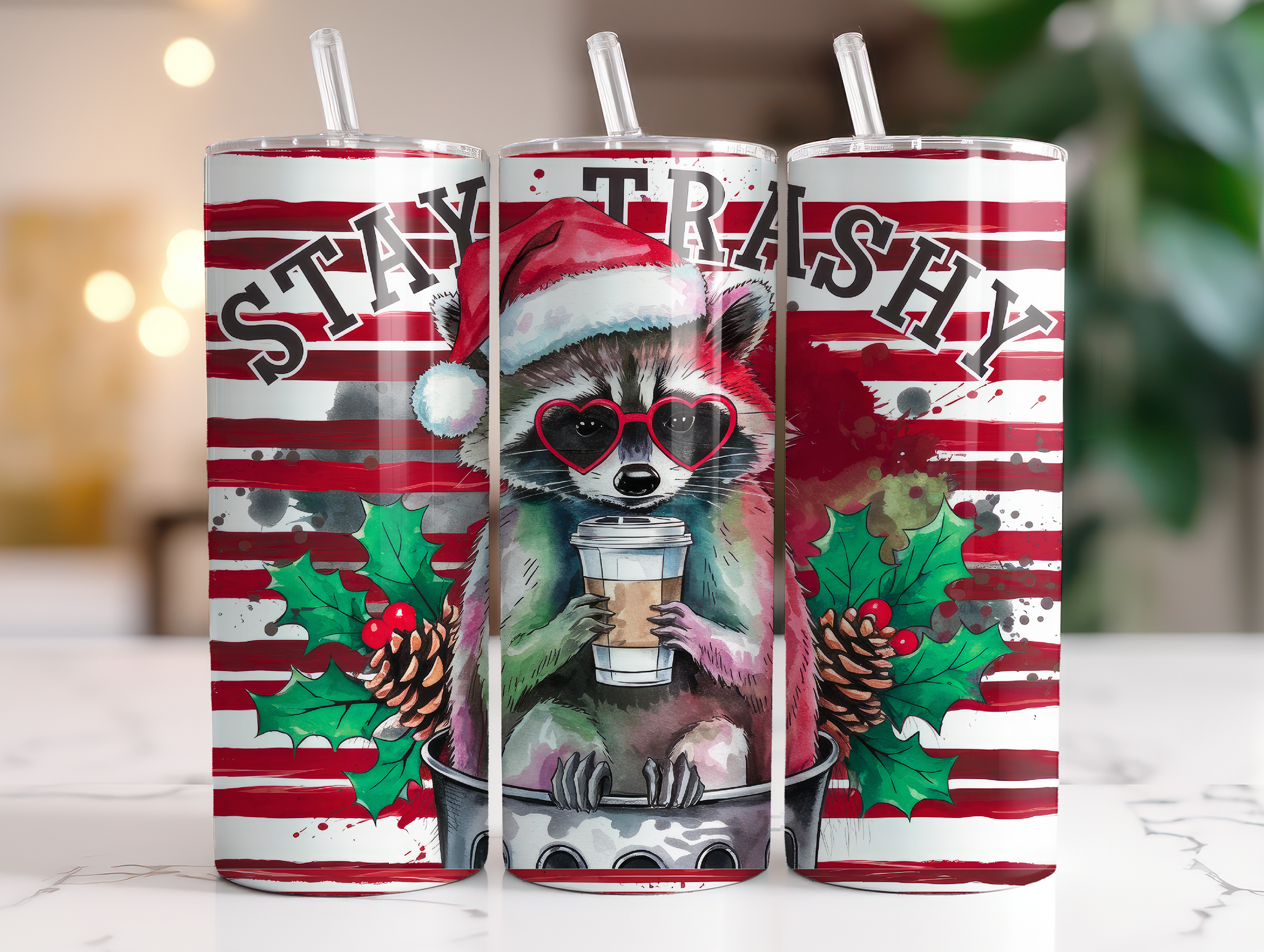 STAY TRASHY RACOON FINISHED TUMBLER OR TRANSFER